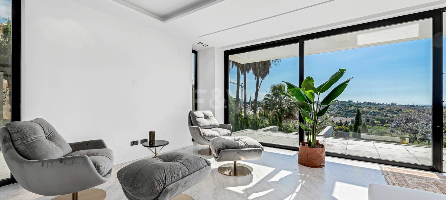 Designer-Villa mit Panoramablick auf das Meer in einem renommierten Golfresort