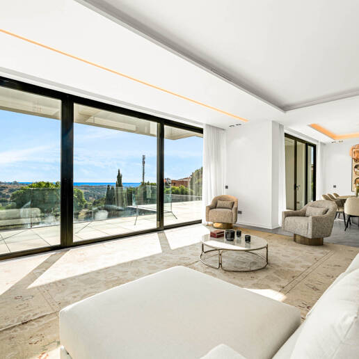 Designer-Villa mit Panoramablick auf das Meer in einem renommierten Golfresort