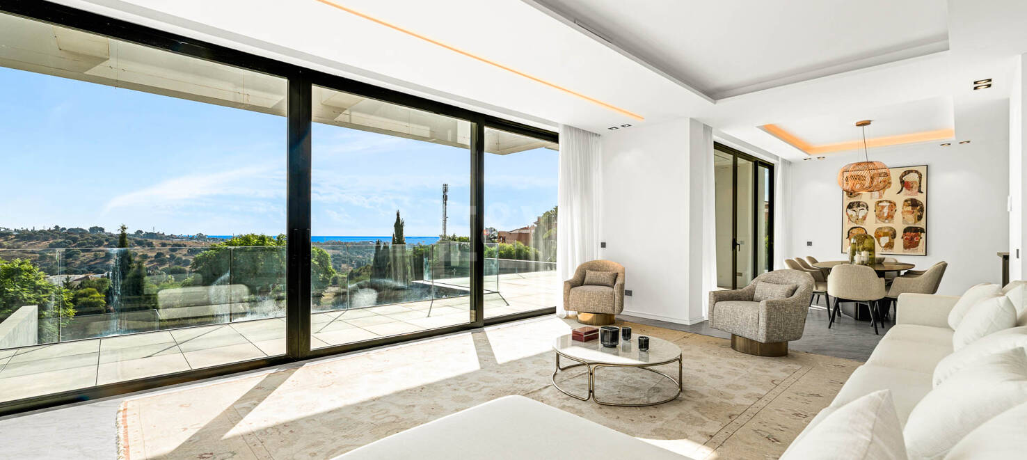 Designer-Villa mit Panoramablick auf das Meer in einem renommierten Golfresort