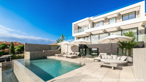 Villa design avec vue panoramique sur la mer dans le prestigieux Golf Resort