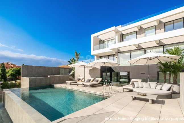 Villa design avec vue panoramique sur la mer dans le prestigieux Golf Resort