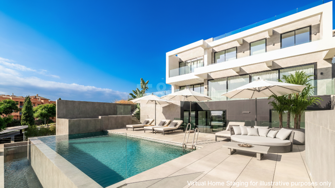 Designer Villa with Panoramic Sea Views in Prestigious Golf Resort