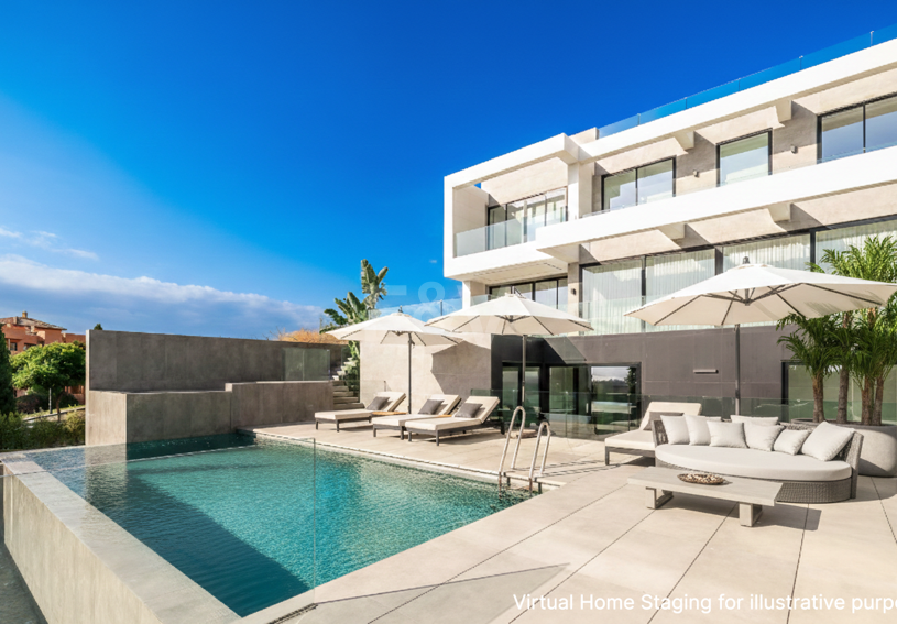 Villa design avec vue panoramique sur la mer dans le prestigieux Golf Resort