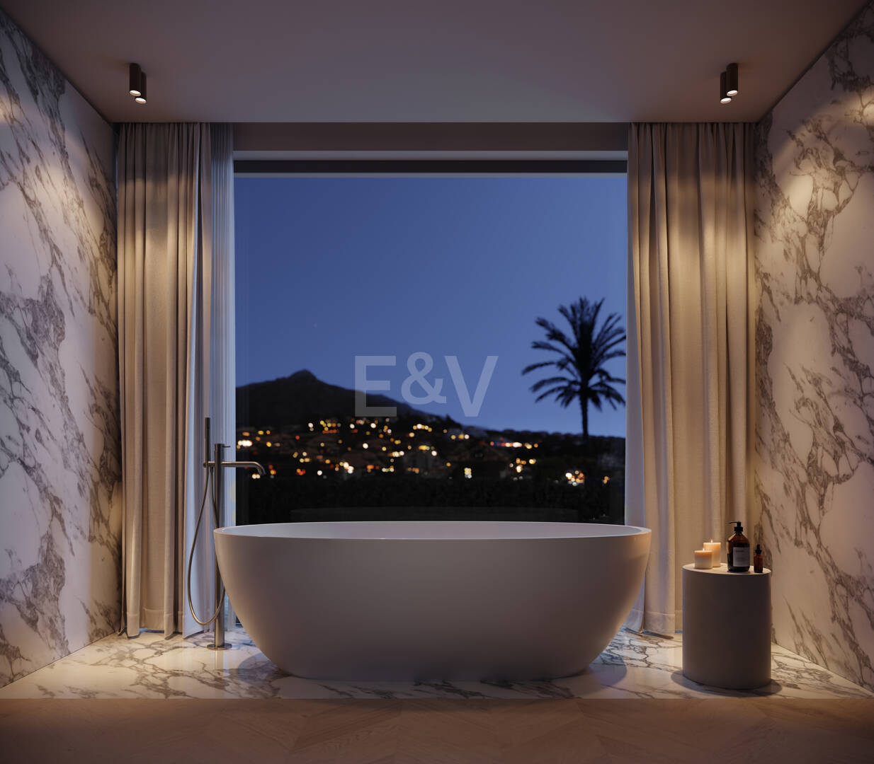 Modern Villa i Nueva Andalucia med Panoramic Sea & Mountain Utsikt