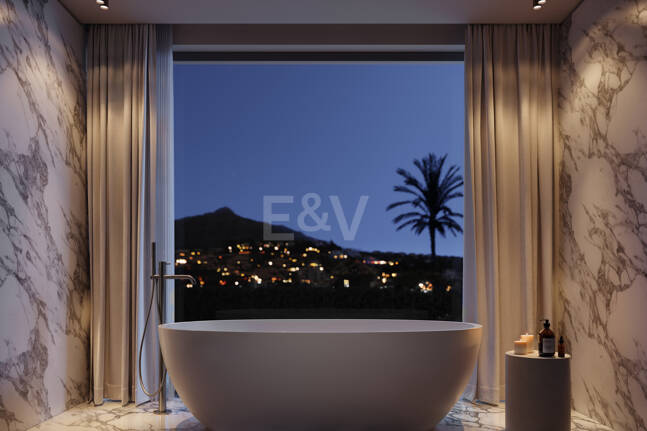 Modern Villa i Nueva Andalucia med Panoramic Sea & Mountain Utsikt