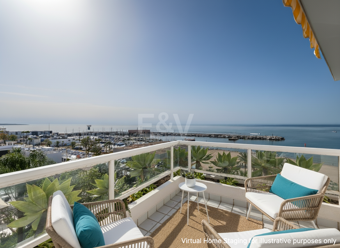 4-rumslägenhet vid stranden med havsutsikt i Marbella