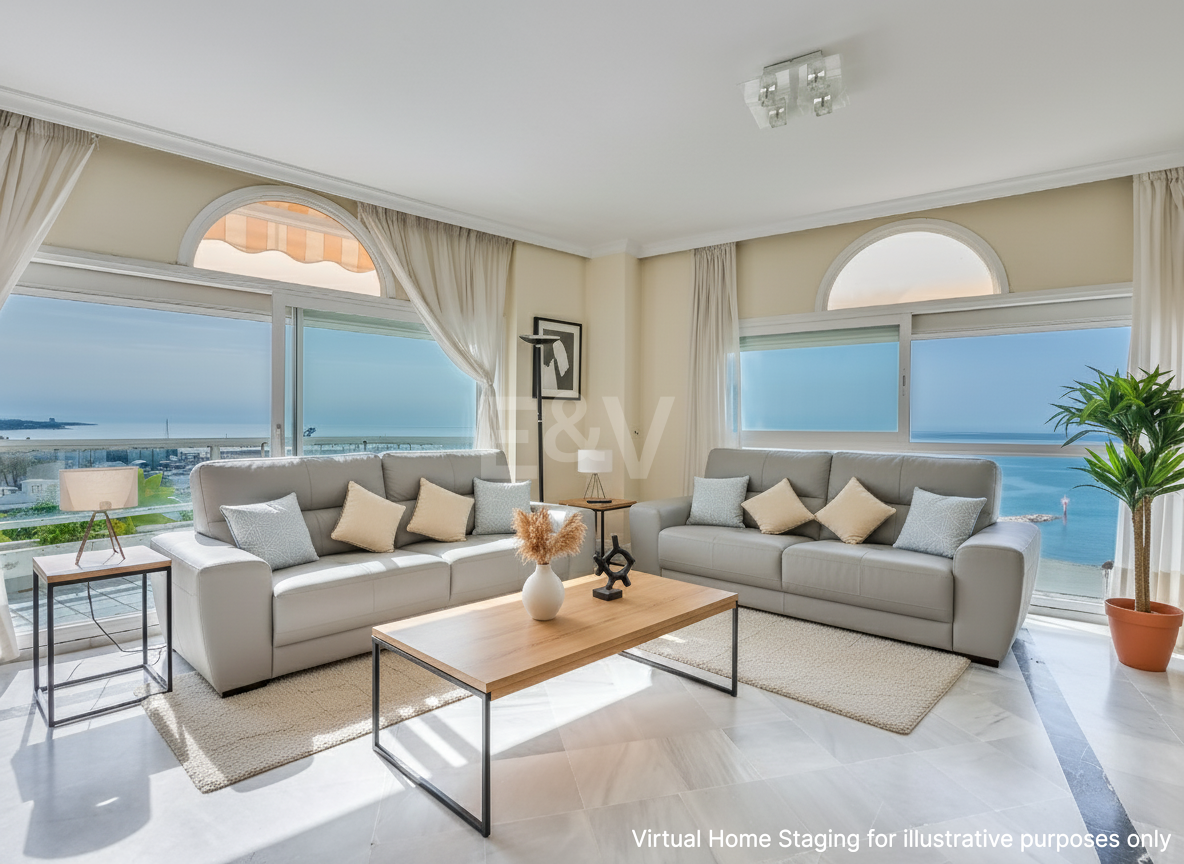 4-rumslägenhet vid stranden med havsutsikt i Marbella