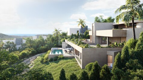 Moderne Villa auf 3 Ebenen in natürlicher Umgebung in den Hügeln von Montemayor