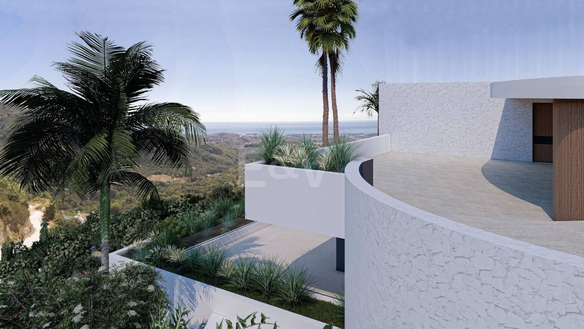 Contemporary 3-level villa in a natural setting in the hills of Montemayor