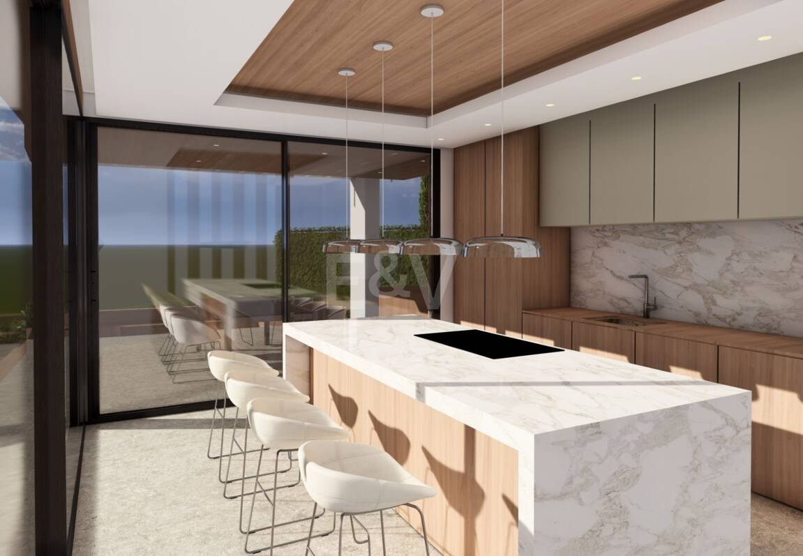 Samtida Villaprojekt med panoramautsikt över havet i Los Flamingos Golf