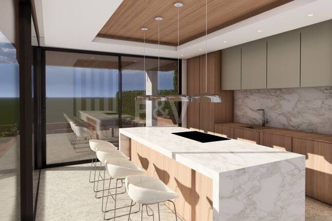 Samtida Villaprojekt med panoramautsikt över havet i Los Flamingos Golf