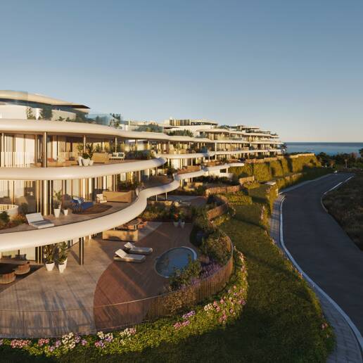 Lägenhet i La Quinta med panoramautsikt över berg och havsutsikt