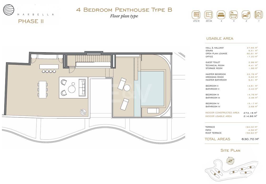 Superb Penthouse i La Quinta med privat pool