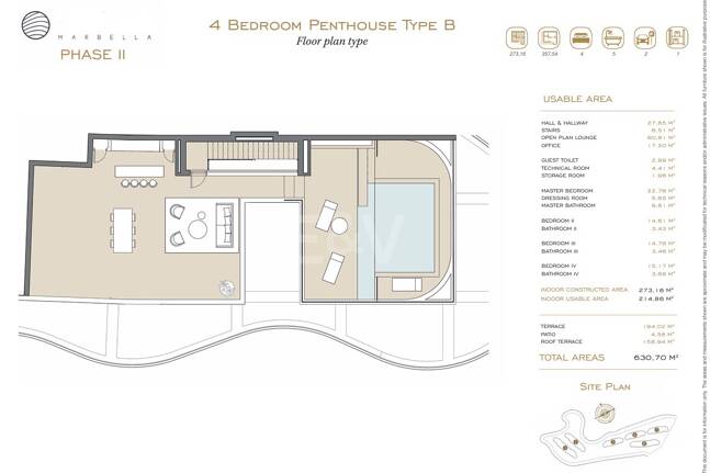 Superb Penthouse i La Quinta med privat pool