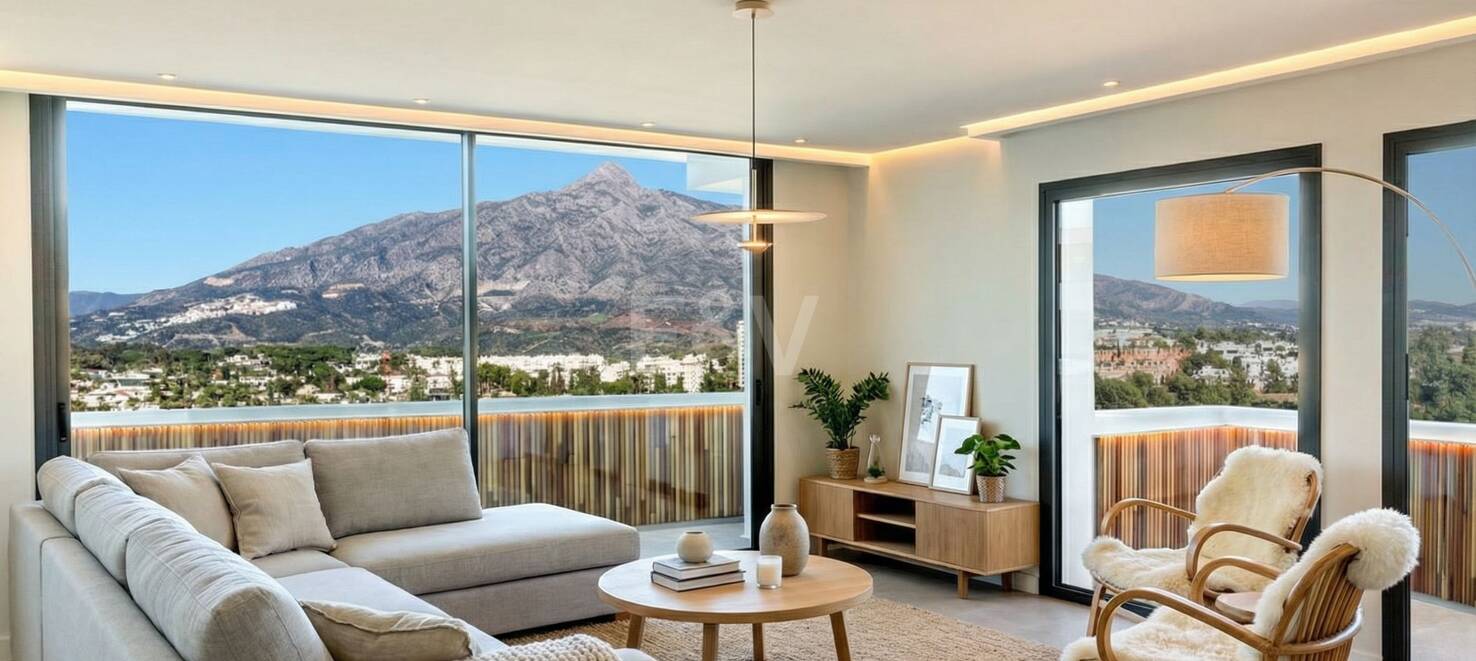 Utsökt takvåning med hisnande utsikt i Nueva Andalucía