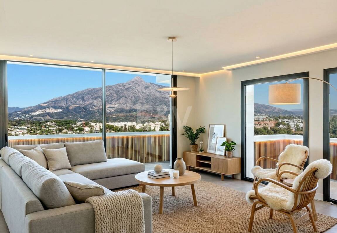 Utsökt takvåning med hisnande utsikt i Nueva Andalucía