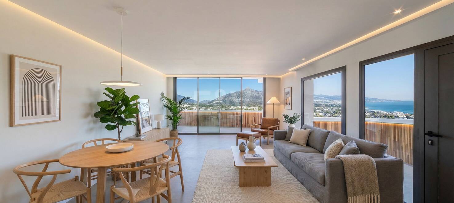 Utsökt takvåning med hisnande utsikt i Nueva Andalucía