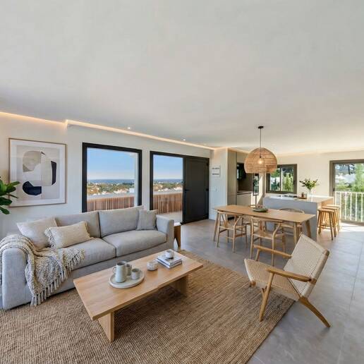 Utsökt takvåning med hisnande utsikt i Nueva Andalucía