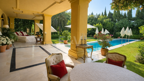 Elegante traditionelle Villa am Golfplatz in Strandnähe