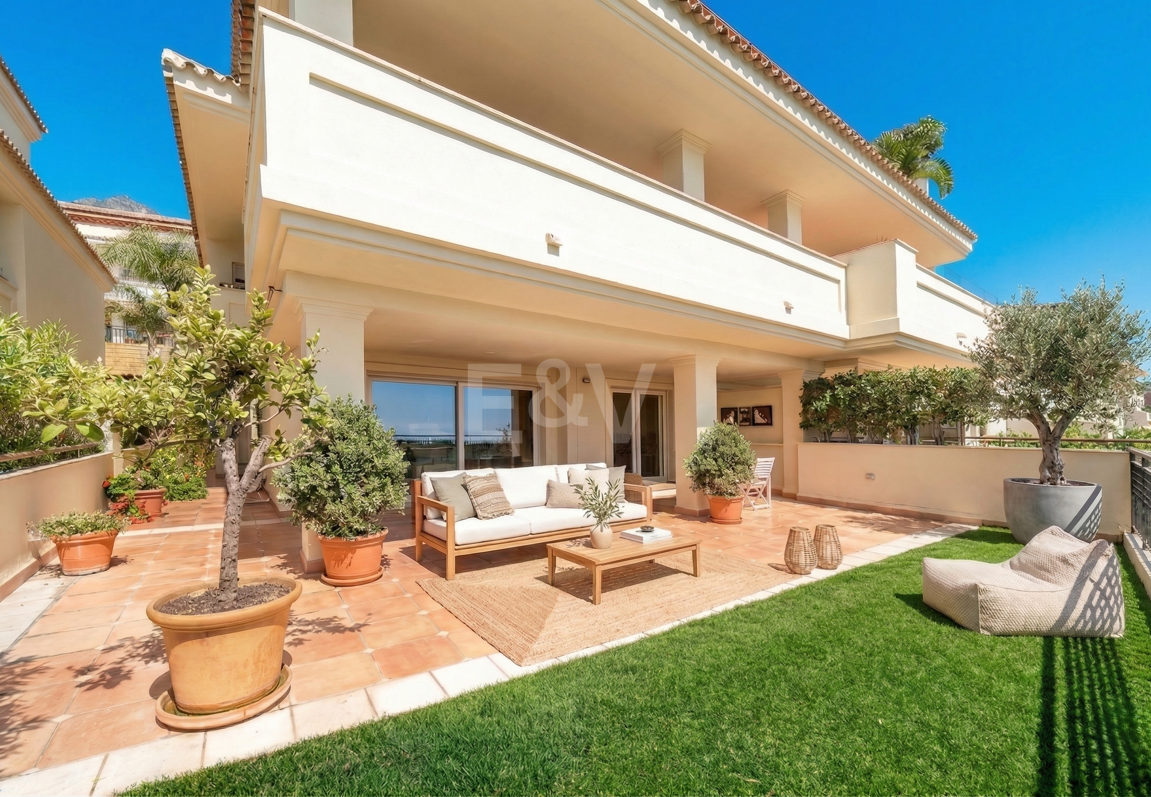 Exclusive Garden Apartment with Sea Views in Condado de Sierra Blanca