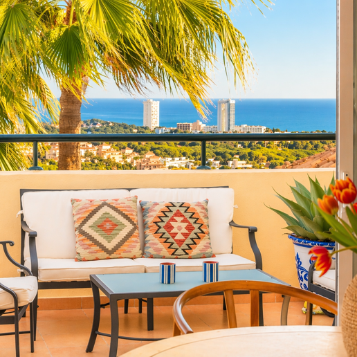 Penthouse med spektakulär utsikt över havet, golfbanan och naturen