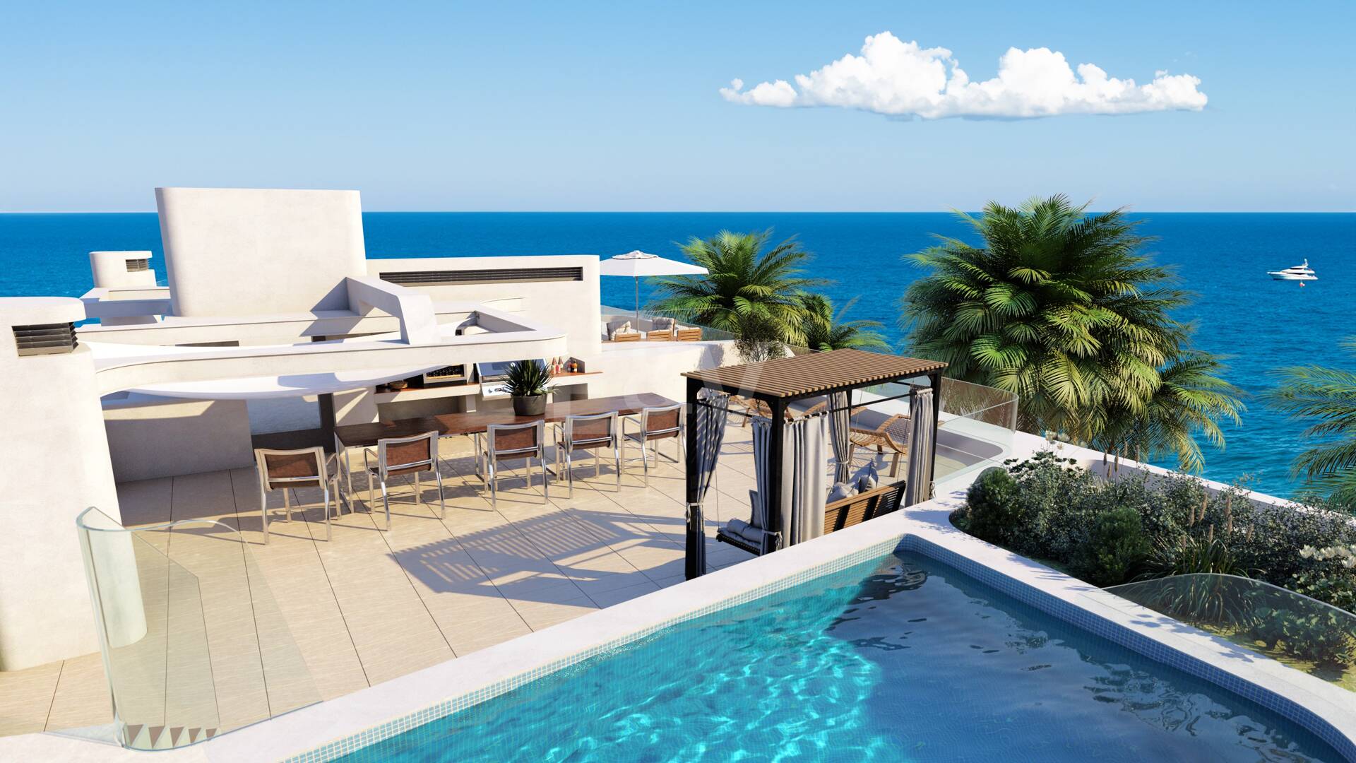 Duplex lägenhet med fantastisk utsikt i Cabopino