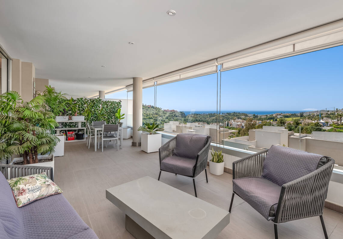 Appartement moderne de 3 chambres avec vue sur la mer à Botanic, Benahavís!