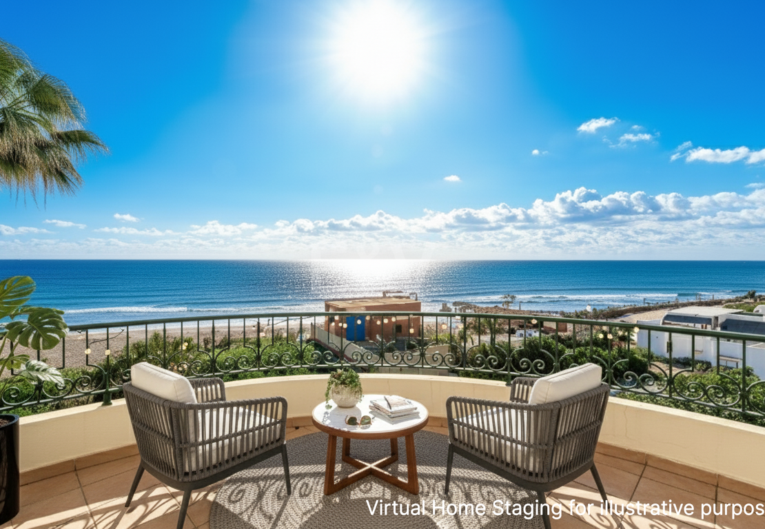 Lyx Frontline Beach Penthouse i Elviria med havsutsikt