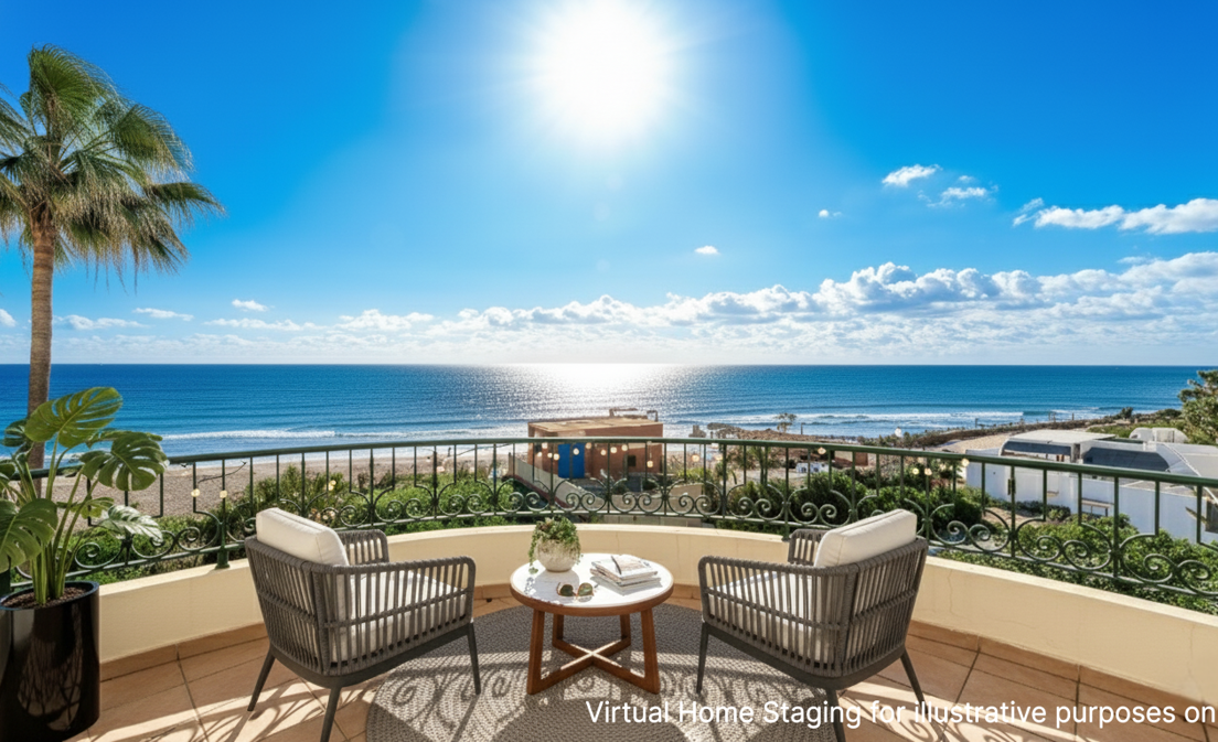 Luksusowy Frontline Beach Penthouse w Elvirii z widokiem na morze