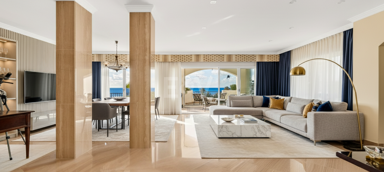 Lyx Frontline Beach Penthouse i Elviria med havsutsikt
