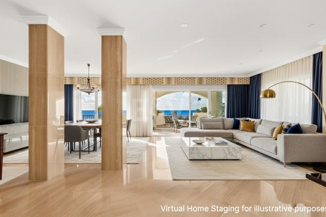 Lyx Frontline Beach Penthouse i Elviria med havsutsikt