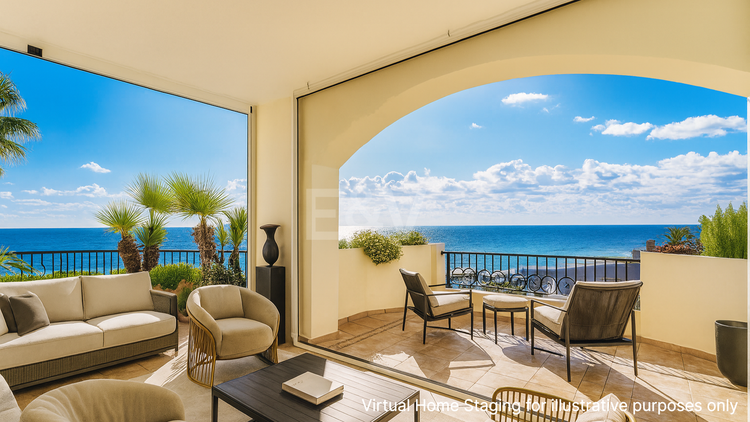 Lyx Frontline Beach Penthouse i Elviria med havsutsikt