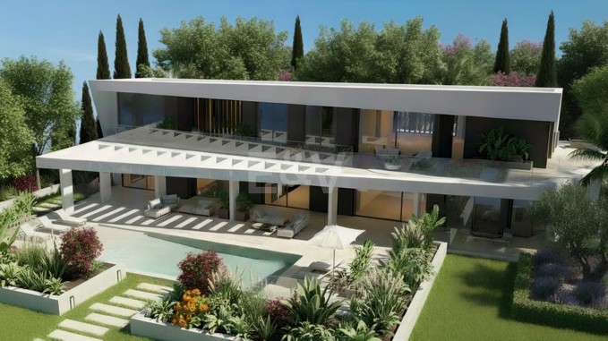 Contemporary Off- Plan Villa in a Large Plot with Sea Views in One of Marbella 's Most Prestivious Enclave