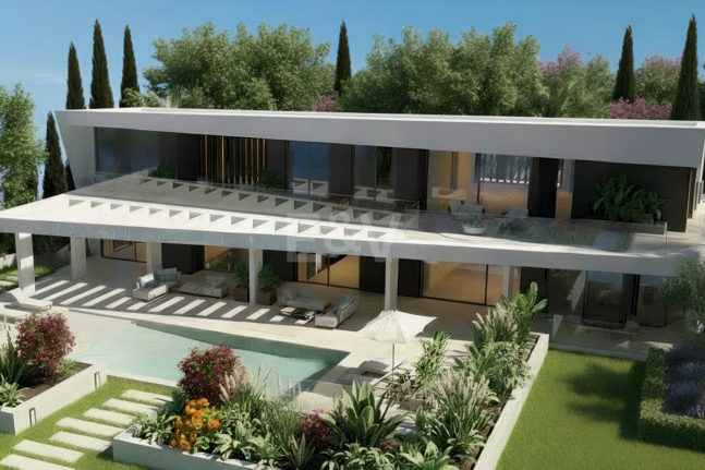 Moderne Off-Plan-Villa auf großem Grundstück mit Meerblick in einer der exklusivsten Enklaven Marbellas