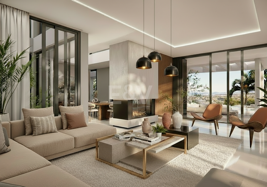 Villa contemporánea sobre plano en una gran parcela con vistas al mar en uno de los enclaves más prestigiosos de Marbella