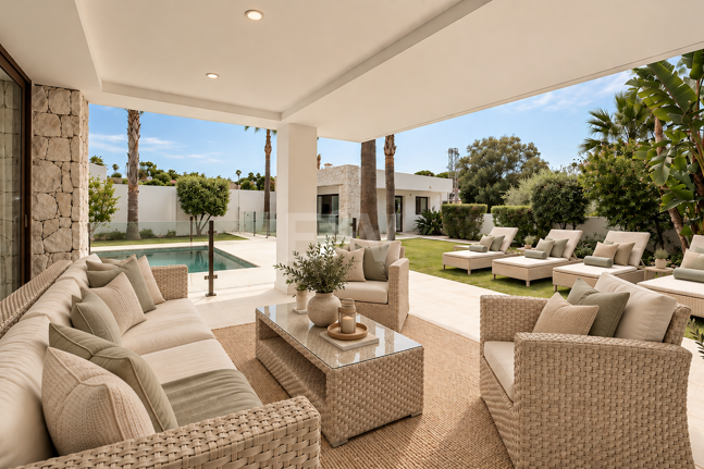 Bungaló moderno con piscina privada en El Rosario, Marbella