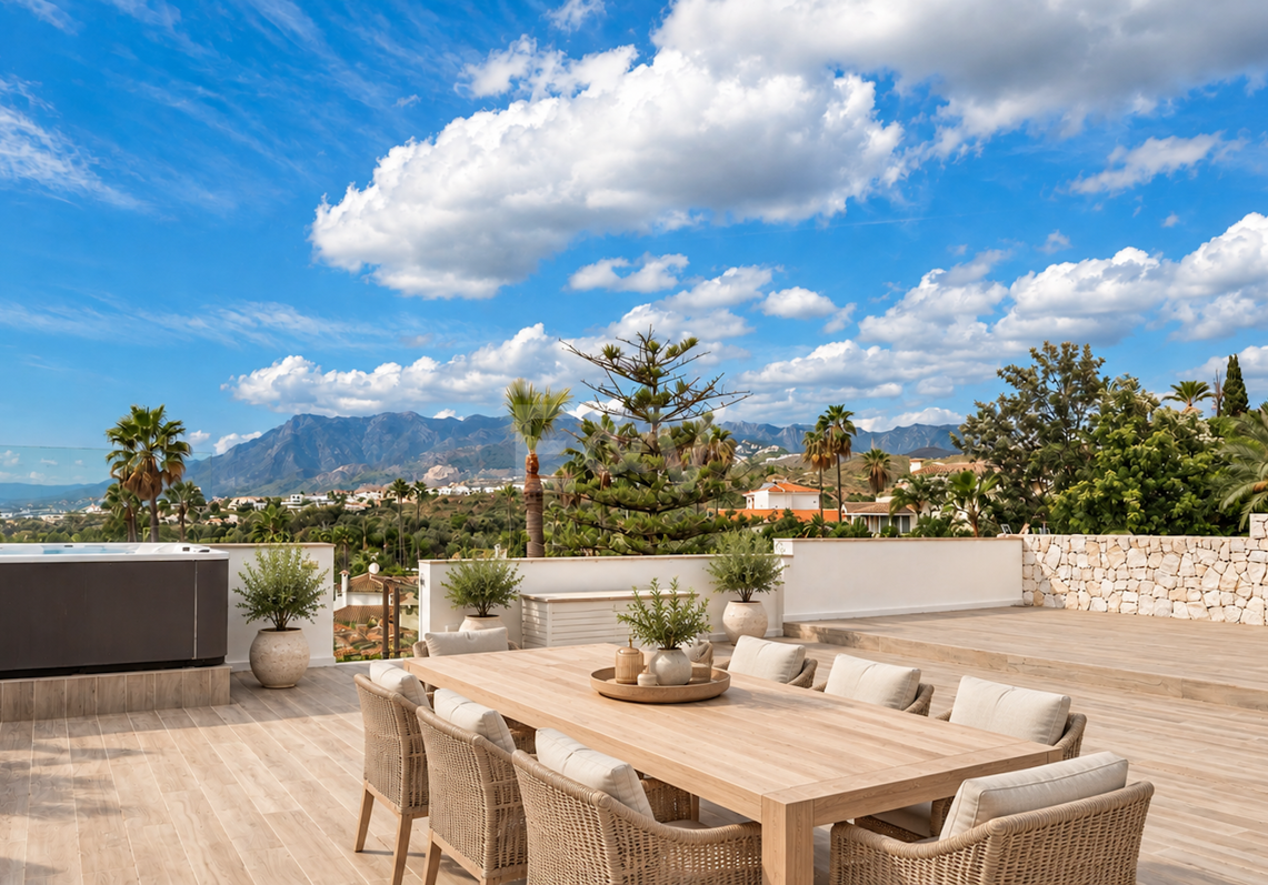 Bungaló moderno con piscina privada en El Rosario, Marbella