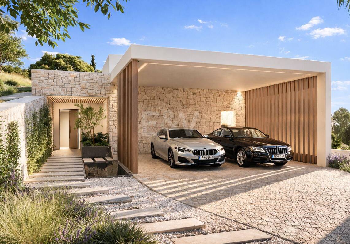 Projekt für moderne Villa mit Meerblick und genehmigter Lizenz