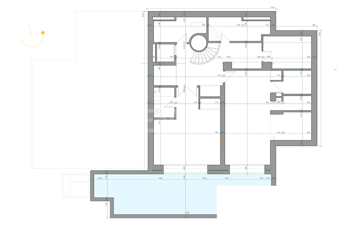 Projekt für moderne Villa mit Meerblick und genehmigter Lizenz