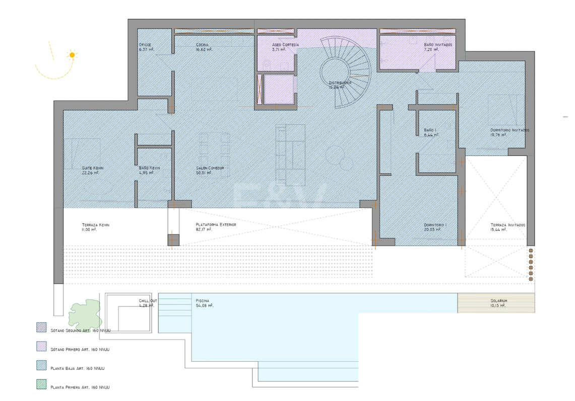 Projekt für moderne Villa mit Meerblick und genehmigter Lizenz