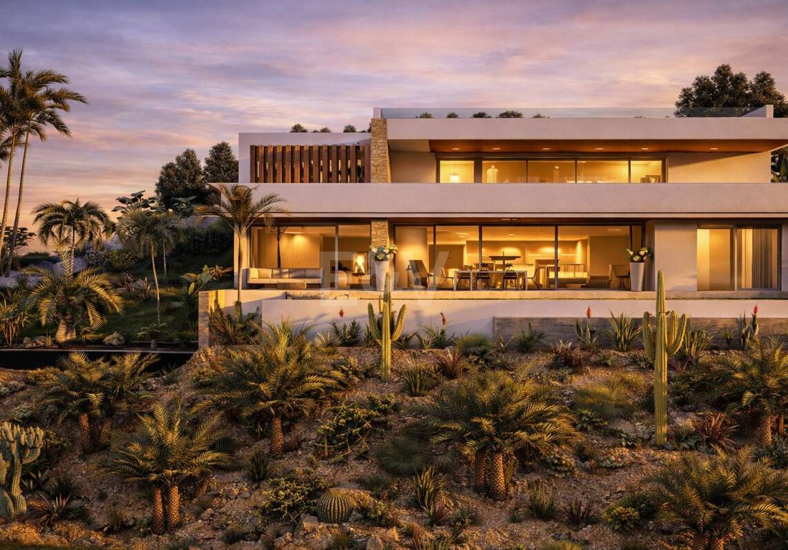 Projekt für moderne Villa mit Meerblick und genehmigter Lizenz