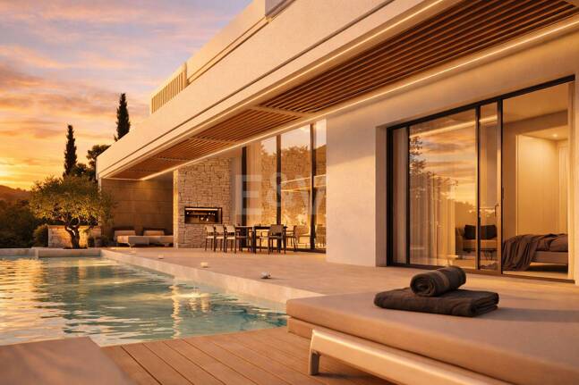 Moderne Villa mit Panoramablick auf Meer & Berge – Grundstück und Projekt mit garantierter Genehmigung