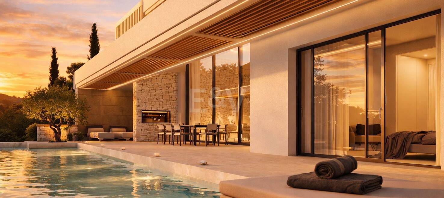 Villa moderna con vistas panorámicas al mar y montaña - Terreno y proyecto con licencia garantizada