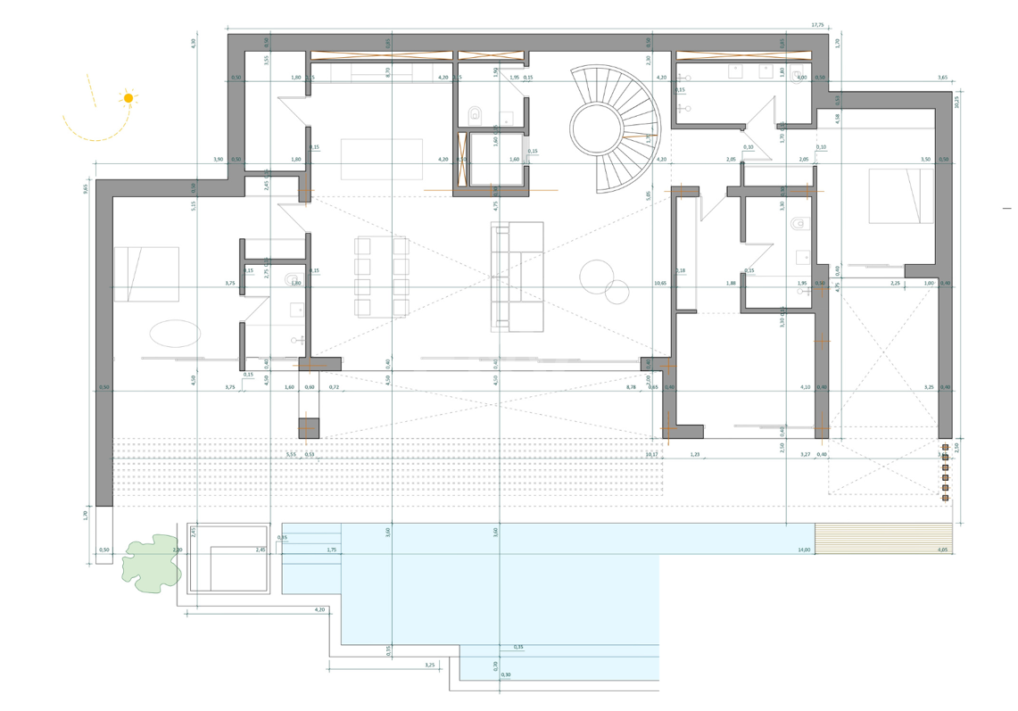 Projekt für moderne Villa mit Meerblick und genehmigter Lizenz