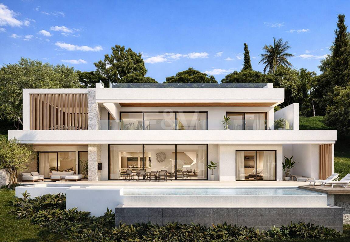 Moderne Villa mit Panoramablick auf Meer & Berge – Grundstück und Projekt mit garantierter Genehmigung