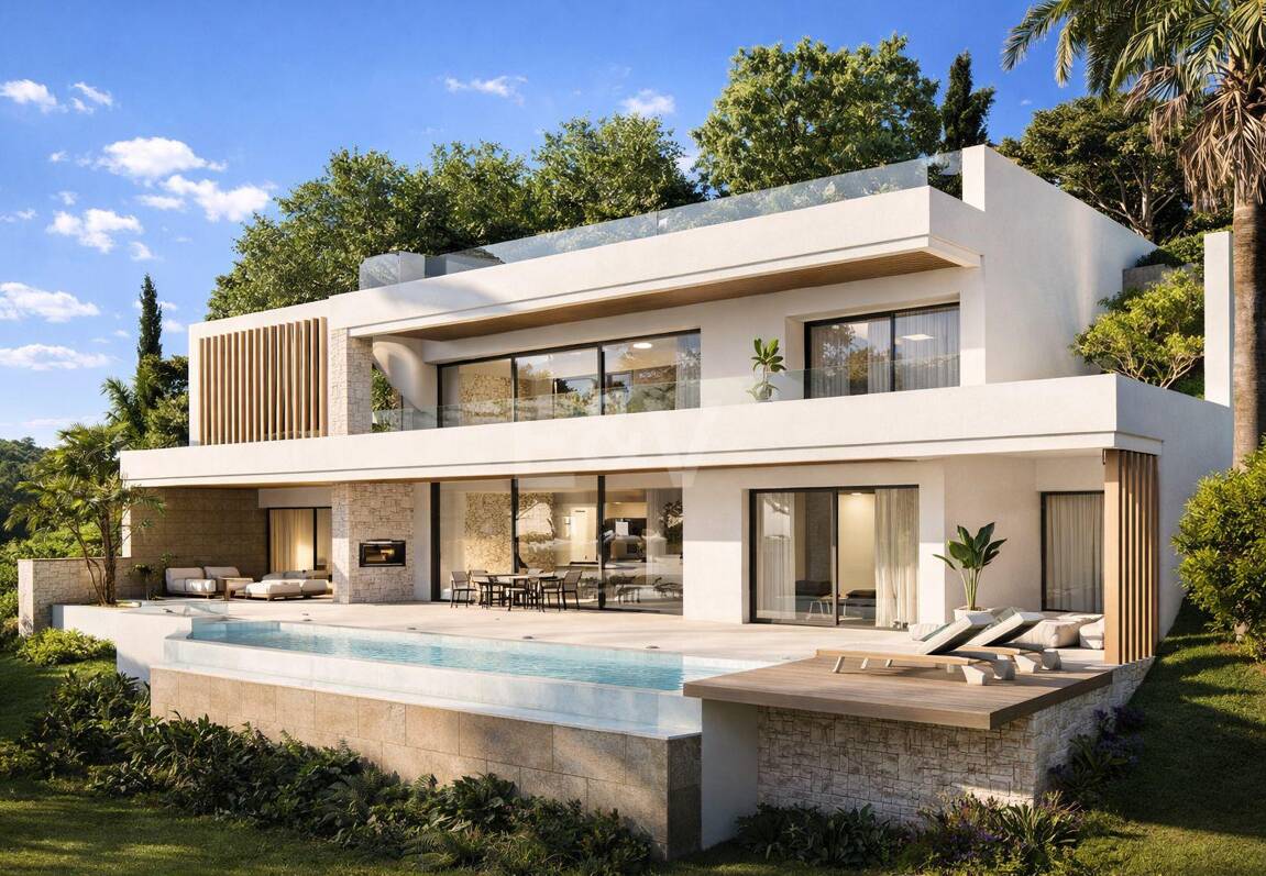 Moderne Villa mit Panoramablick auf Meer & Berge – Grundstück und Projekt mit garantierter Genehmigung