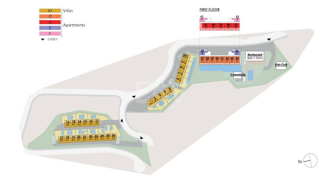 Townhouse för semesterboende och investeringar i ett nytt projekt med ett hotellkoncept