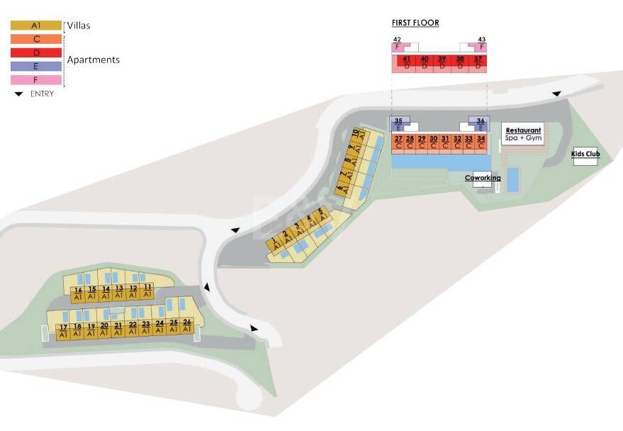 Townhouse för semesterboende och investeringar i ett nytt projekt med ett hotellkoncept