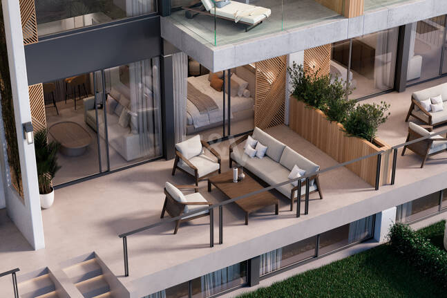 Townhouse för semesterboende och investeringar i ett nytt projekt med ett hotellkoncept