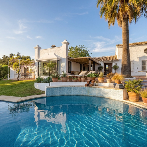 Förtrollande land hem med hisnande panoramautsikt i Guadalmina Alta